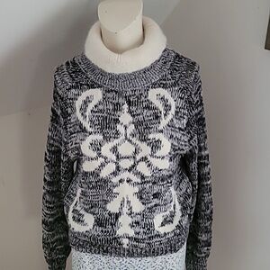 Vintage Ginenne Angora Lambswool Sweater Double Turtleneck, Size Medium
